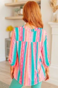 Lizzy Top in Ombre Mint Stripe - Happily Ever Atchison Shop Co.