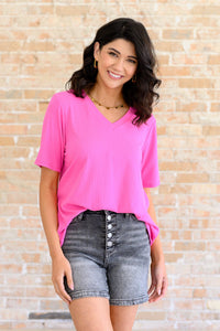 Lonesome Valley V - Neck Ribbed Top - Happily Ever Atchison Shop Co.