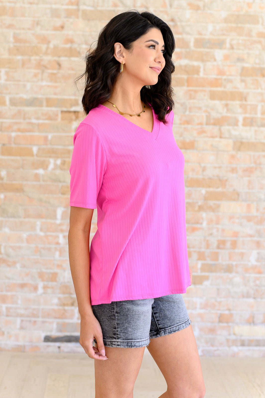 Lonesome Valley V - Neck Ribbed Top - Happily Ever Atchison Shop Co.