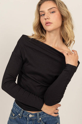 HYFVE Off Shoulder Ribbed Knit Top - 1985 the VAULT Boutique