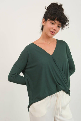 HYFVE Draped Drop Shoulder Long Sleeve Top - 1985 the VAULT Boutique