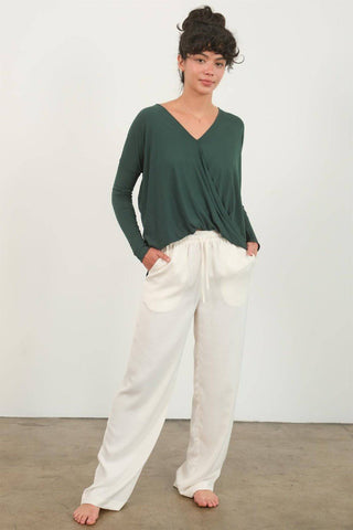 HYFVE Draped Drop Shoulder Long Sleeve Top - 1985 the VAULT Boutique