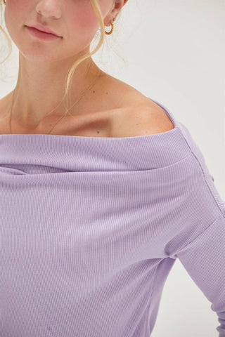 HYFVE Off Shoulder Ribbed Knit Top - 1985 the VAULT Boutique