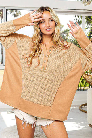 BiBi Thumb Opening Long Sleeve Top with Kangaroo Pocket - 1985 the VAULT Boutique