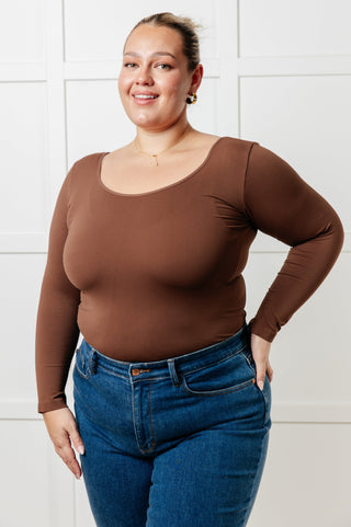 Bring in the Basics Seamless Reversible V-Neck Coffee - 1985 the VAULT Boutique