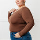 Bring in the Basics Seamless Reversible V-Neck Coffee - 1985 the VAULT Boutique
