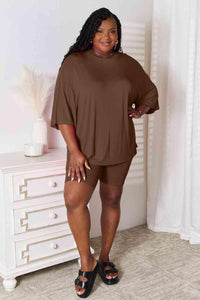 Basic Bae Full Size Soft Rayon Three-Quarter Sleeve Top and Shorts Set - 1985 the VAULT Boutique