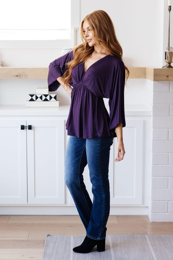 Love On The Line V - Neck Peplum Blouse - Happily Ever Atchison Shop Co.