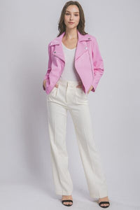 LOVE TREE Collared Neck Zip Up Jacket - Happily Ever Atchison Shop Co.