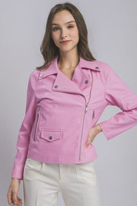 LOVE TREE Collared Neck Zip Up Jacket - Happily Ever Atchison Shop Co.