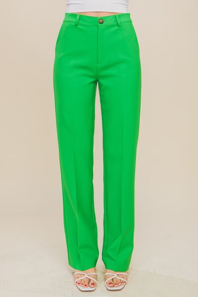 LOVE TREE High Waist Straight Pants - Happily Ever Atchison Shop Co.