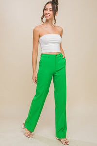 LOVE TREE High Waist Straight Pants - Happily Ever Atchison Shop Co.