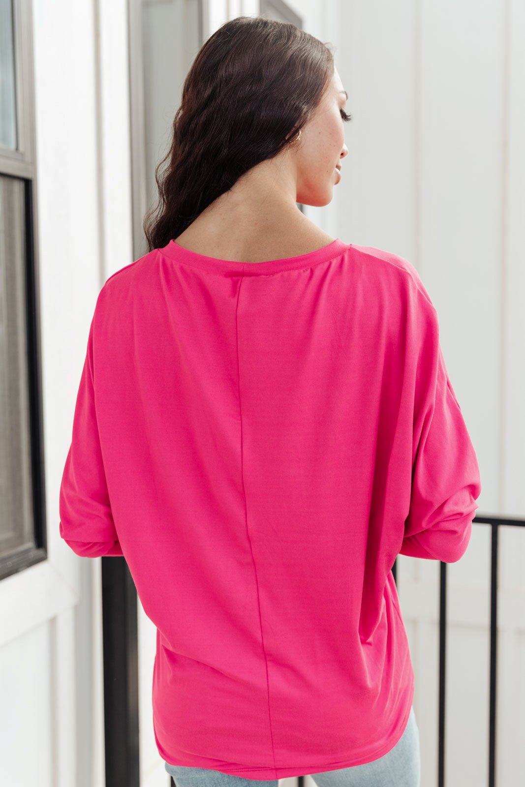 Lovely Ladder V Neck Top in Pink - Happily Ever Atchison Shop Co.