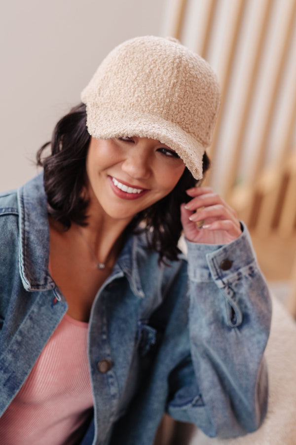 Lyla Sherpa Ball Cap in Khaki - Happily Ever Atchison Shop Co.