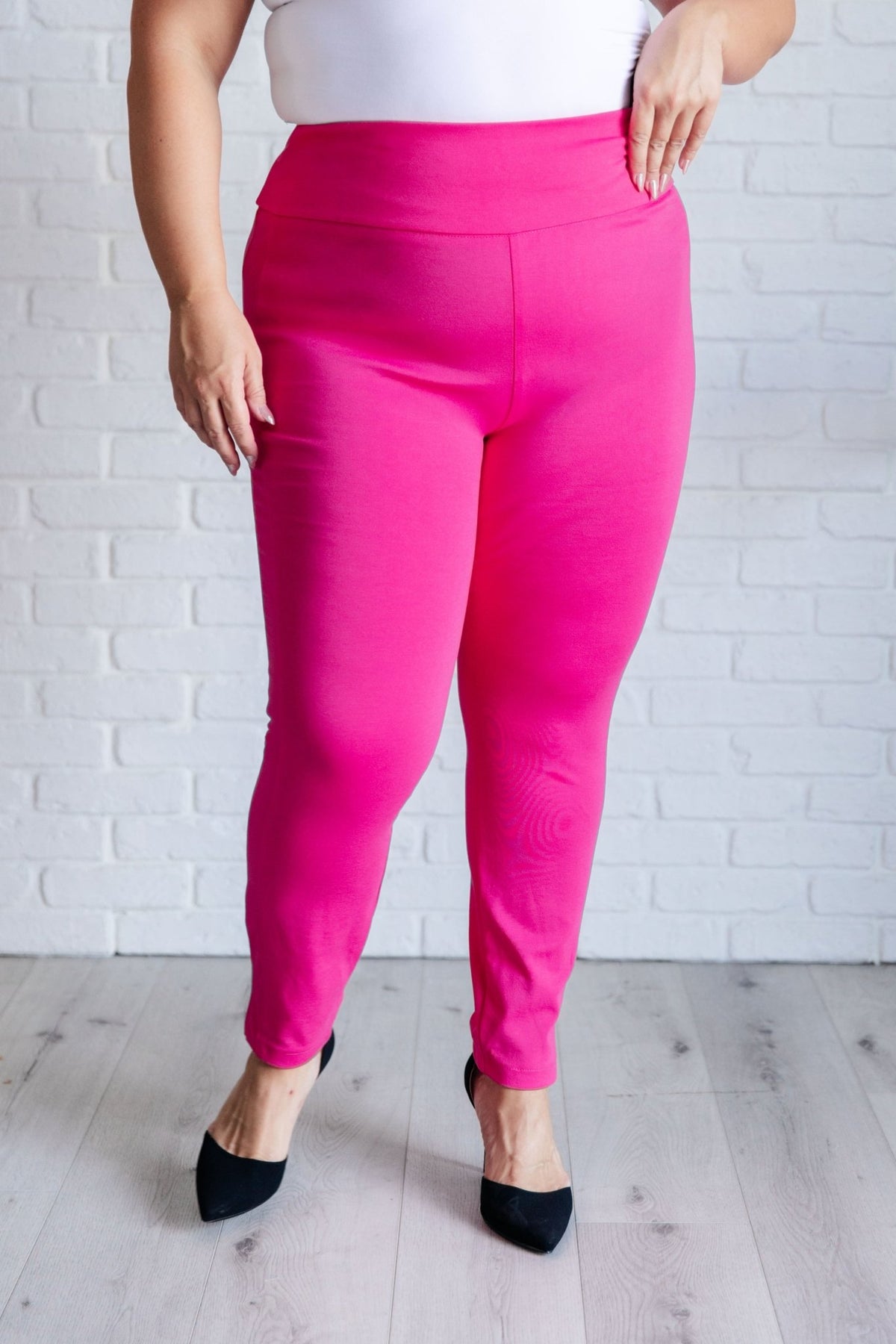 Magic Skinny 28" Pants in Hot Pink - Happily Ever Atchison Shop Co.