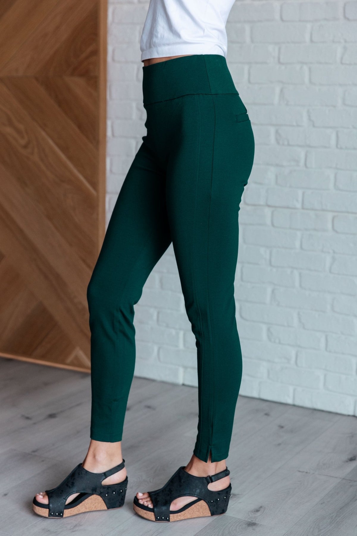 Magic Skinny 28" Pants in Hunter Green - Happily Ever Atchison Shop Co.