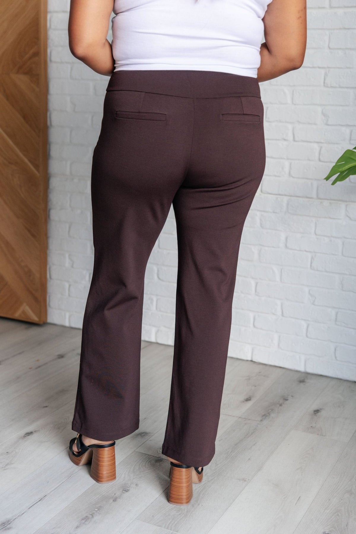 Magic Straight Pants in Chocolate - Happily Ever Atchison Shop Co.