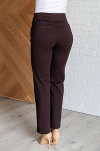 Magic Straight Pants in Chocolate - Happily Ever Atchison Shop Co.