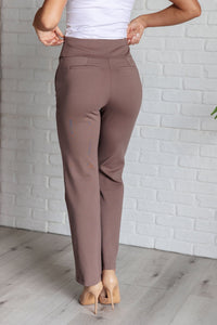 Magic Straight Pants in Dark Mocha - Happily Ever Atchison Shop Co.