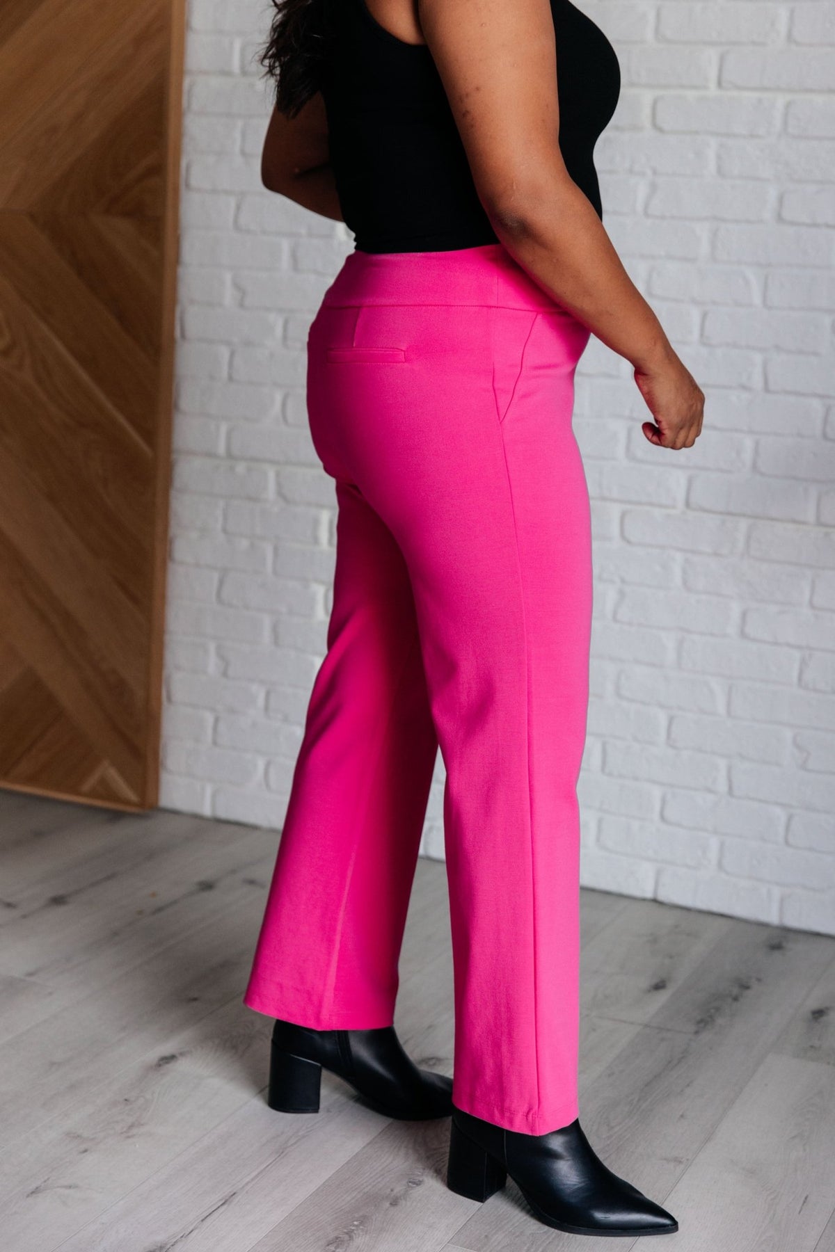 Magic Straight Pants in Hot Pink - Happily Ever Atchison Shop Co.