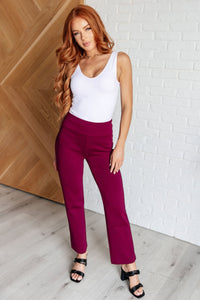 Magic Straight Pants in Wine - Happily Ever Atchison Shop Co.