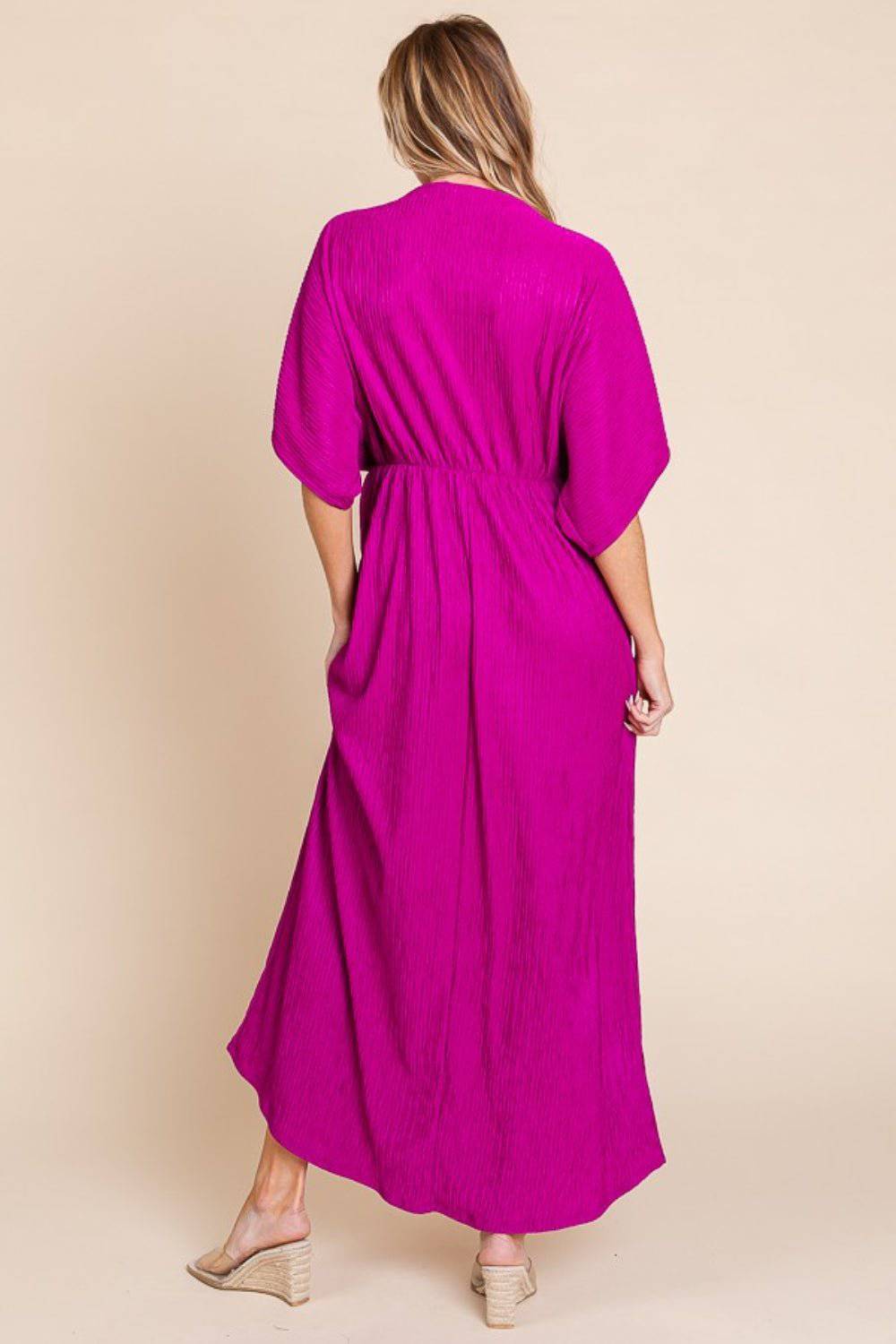 BOMBOM Surplice Maxi Dress with Pockets - 1985 the VAULT Boutique