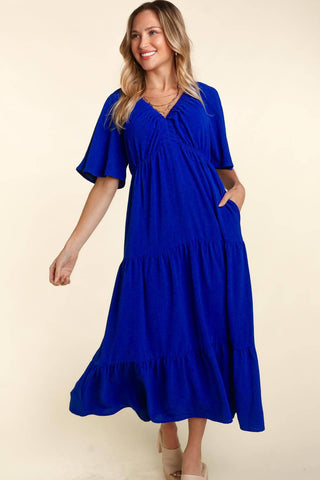 Haptics Tiered Babydoll Maxi Dress with Side Pocket - 1985 the VAULT Boutique