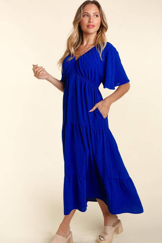 Haptics Tiered Babydoll Maxi Dress with Side Pocket - 1985 the VAULT Boutique