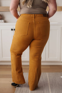 Melinda High Rise Control Top Flare Jeans in Marigold - Happily Ever Atchison Shop Co.