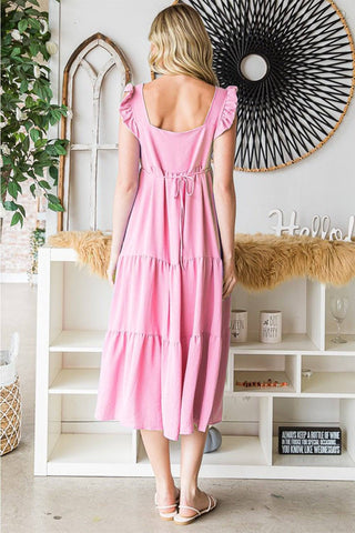 Reborn J Ruffled Sleeveless Tiered Midi Dress - 1985 the VAULT Boutique