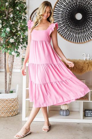 Reborn J Ruffled Sleeveless Tiered Midi Dress - 1985 the VAULT Boutique