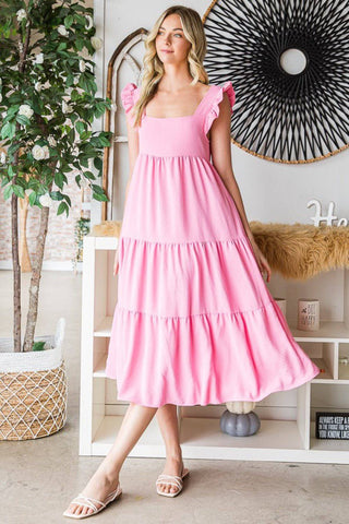 Reborn J Ruffled Sleeveless Tiered Midi Dress - 1985 the VAULT Boutique