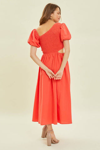 HEYSON Smocked Cutout Midi Dress - 1985 the VAULT Boutique