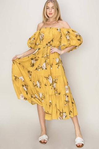 HYFVE Floral Puff Sleeve Tiered Dress - 1985 the VAULT Boutique