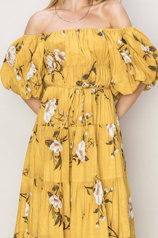 HYFVE Floral Puff Sleeve Tiered Dress - 1985 the VAULT Boutique