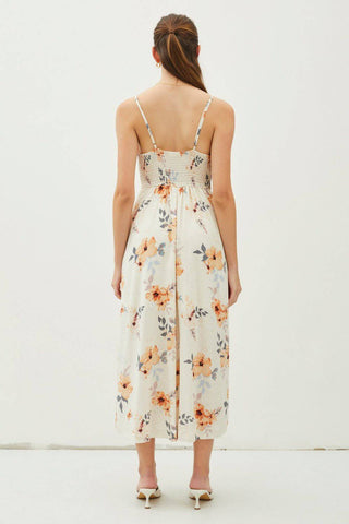 Be Cool Floral Button Down Cami Midi Dress - 1985 the VAULT Boutique