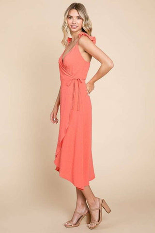 Culture Code Ruffle Detail Surplice Wrap Slip Dress - 1985 the VAULT Boutique