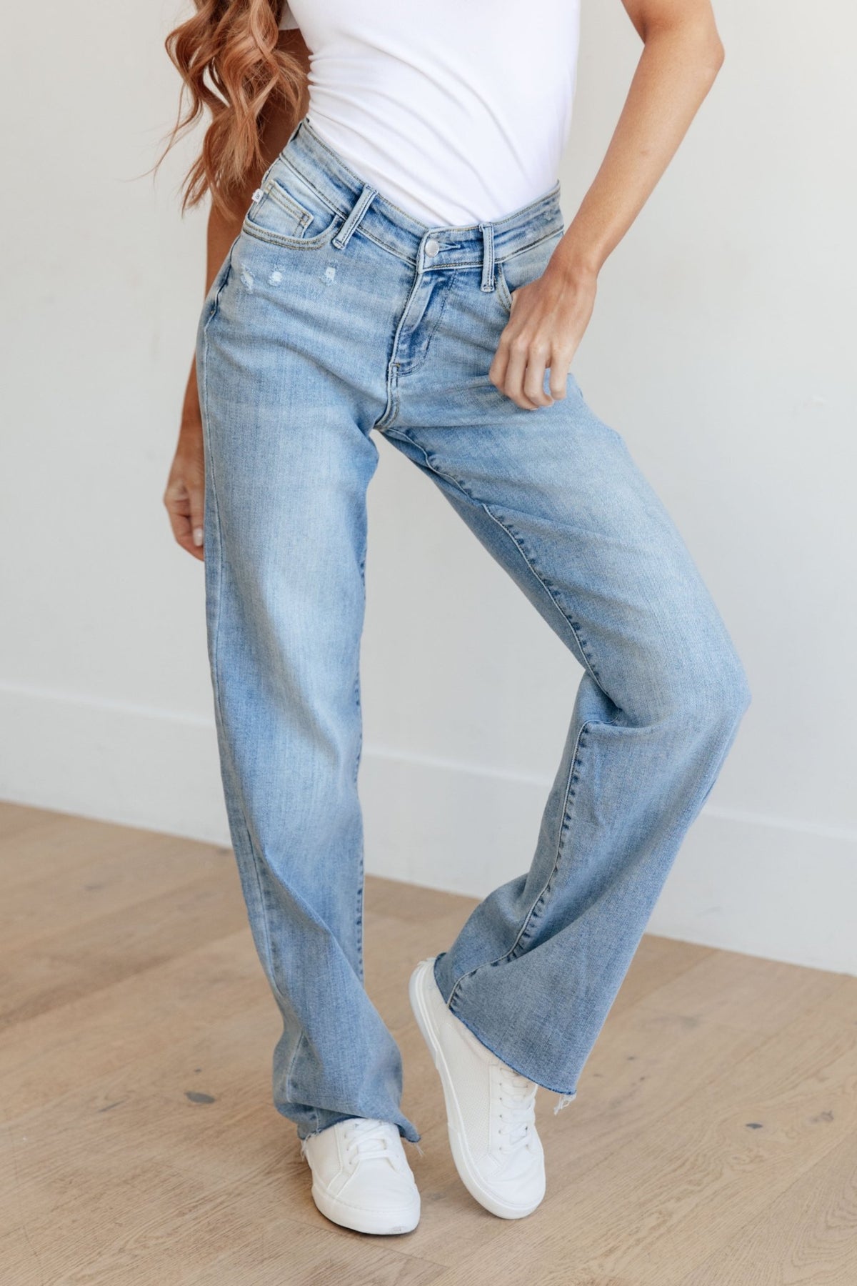 Mildred High Rise V Front Waistband Straight Jeans - Happily Ever Atchison Shop Co.