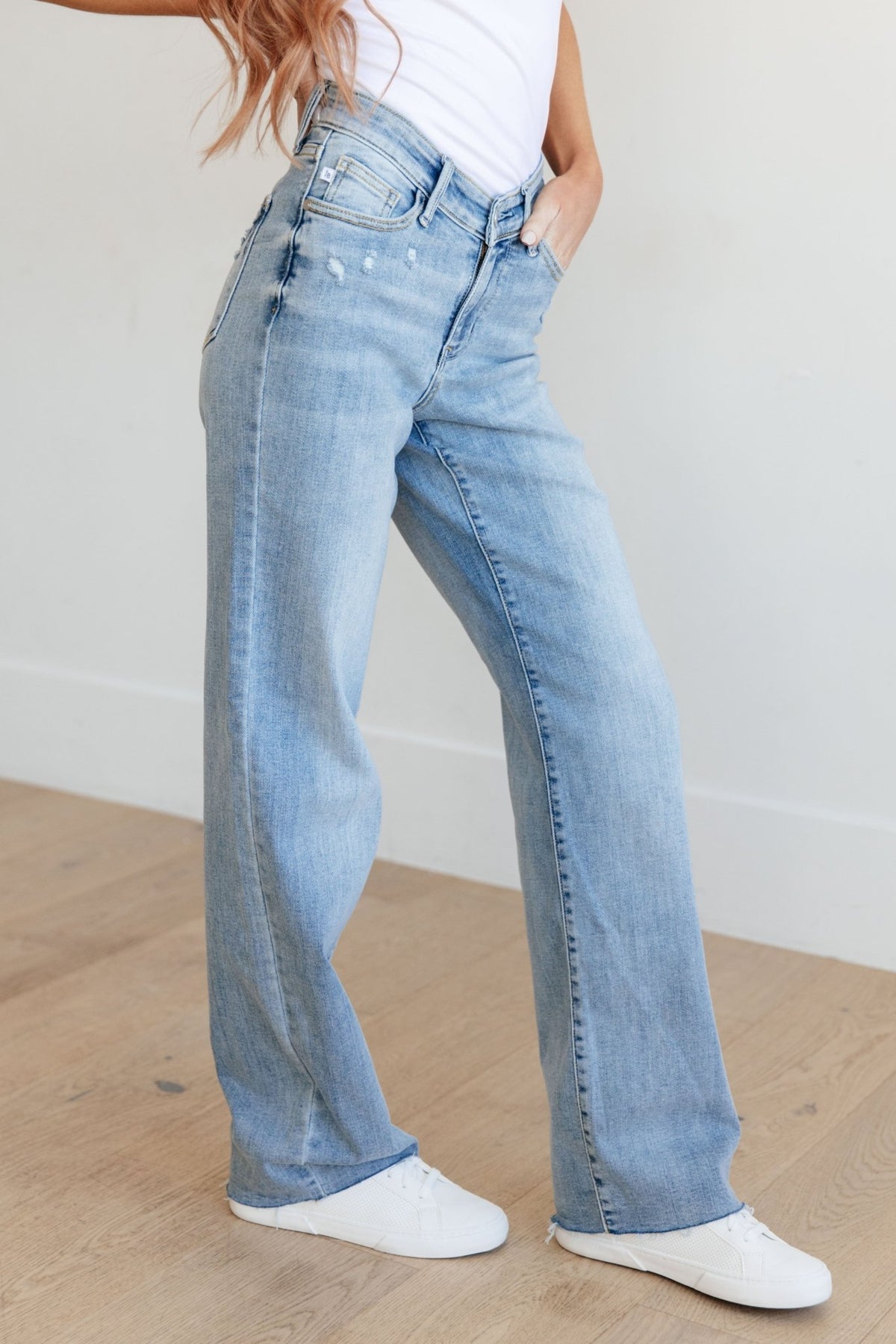 Mildred High Rise V Front Waistband Straight Jeans - Happily Ever Atchison Shop Co.