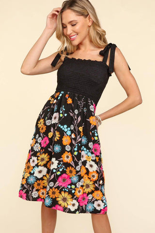 Haptics Smocked Cami Floral Dress - 1985 the VAULT Boutique