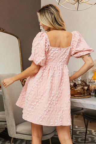 BiBi Flower Square Neck Puff Sleeve Dress - 1985 the VAULT Boutique