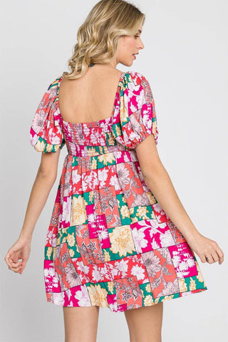 GeeGee Floral Ruff Sleeve Mini Dress - 1985 the VAULT Boutique