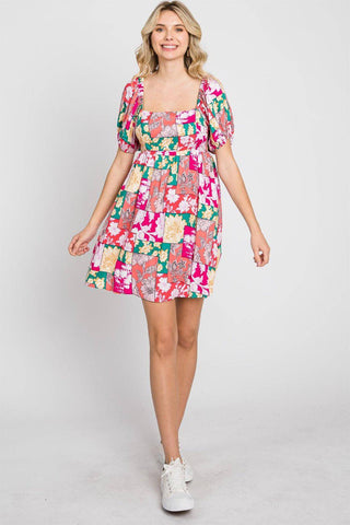 GeeGee Floral Ruff Sleeve Mini Dress - 1985 the VAULT Boutique