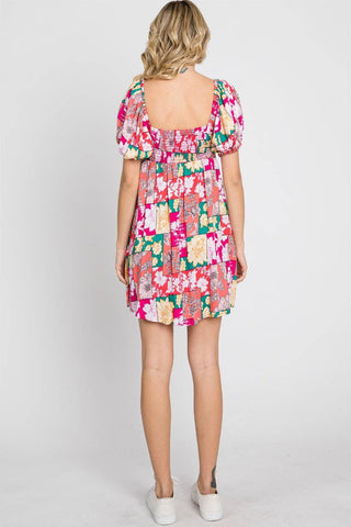 GeeGee Floral Ruff Sleeve Mini Dress - 1985 the VAULT Boutique