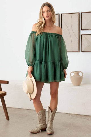 Le Lis Organza Off Shoulder Puff Sleeve Mini Dress - 1985 the VAULT Boutique