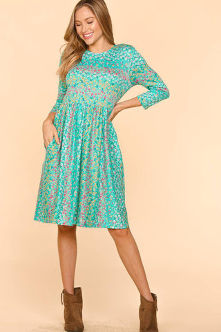 Haptics Round Neck Floral Dress with Pockets - 1985 the VAULT Boutique