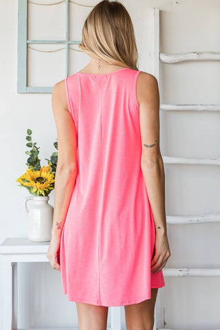 Heimish Full Size V-Neck Mini Tank Dress with Pockets - 1985 the VAULT Boutique