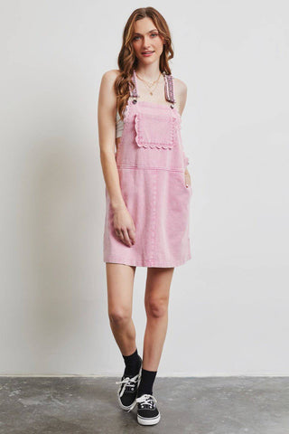 HEYSON Lace Trim Washed Overall Dress - 1985 the VAULT Boutique