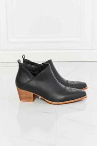 MMShoes Trust Yourself Embroidered Crossover Cowboy Bootie in Black - Happily Ever Atchison Shop Co.