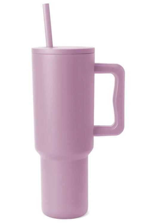 Monochromatic Stainless Steel Tumbler with Matching Straw - Happily Ever Atchison Shop Co.